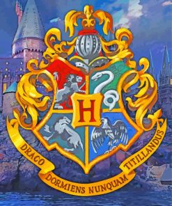 Harry Potter Hogwarts Logo paint by numbers