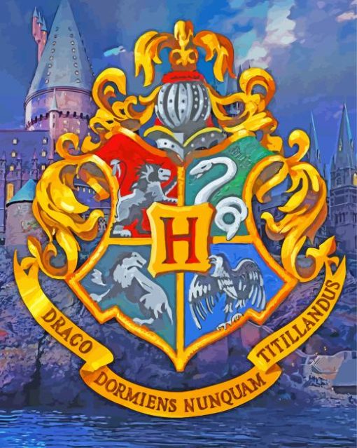 Harry Potter Hogwarts Logo paint by numbers