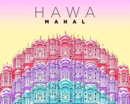 Hawa Mahal Poster Paint By Numbers