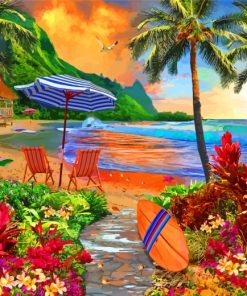 Hawaiian Island paint by numbers