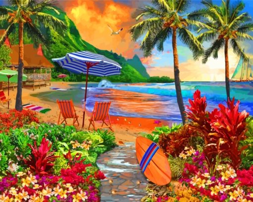 Hawaiian Island paint by numbers