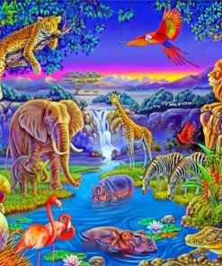 Jungle Wildlife paint by numbers