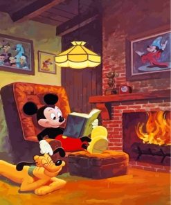 Mickey Mouse And Pluto paint by numbers