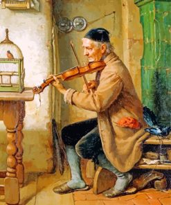 Old Violinist Man paint by numbers