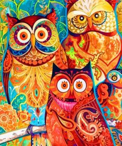 Owls Birds Art paint by numbers