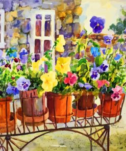 Pandy Plants Pots paint by numbers