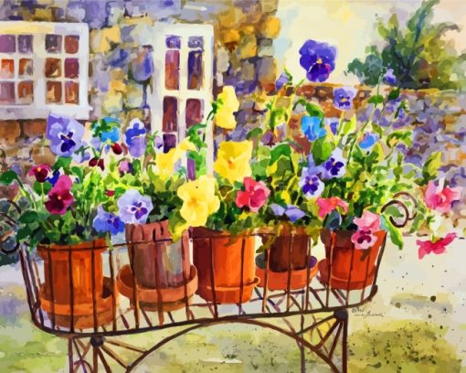 Pandy Plants Pots paint by numbers