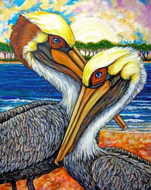 Pelican Birds Art painting by numbers