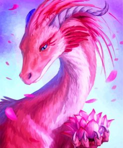 Pink Dragon paint by numbers