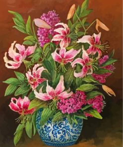 Pink Lilies Still Life Paint By Numbers