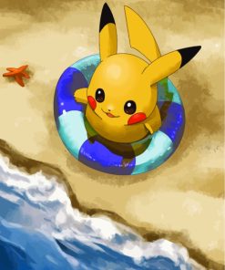 Pokemon In Beach paint by numbers