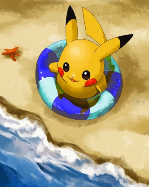 Pokemon In Beach paint by numbers