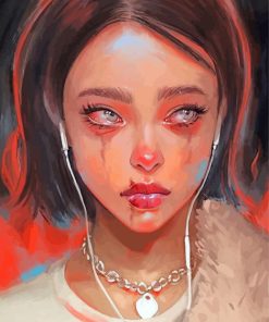 Sad Girl paint by numbers