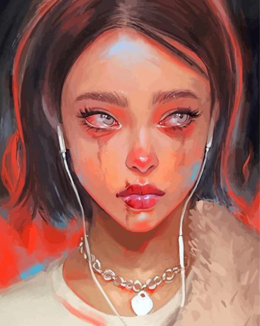 Sad Girl paint by numbers