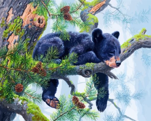 Sleepy Bear painting by numbers