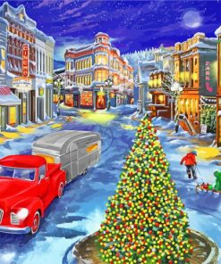 Snow Christmas City paint by numbers