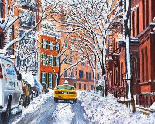 Snow New York City paint by numbers