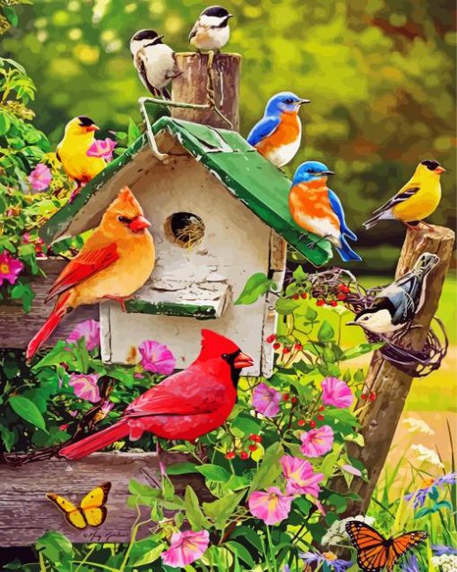 Spring Bird paint by numbers