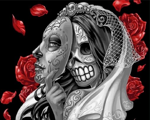 Sugar Skull Bride paint by numbers