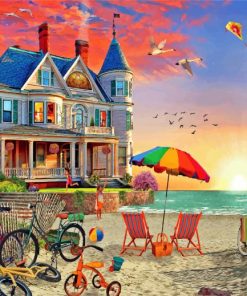 Summer Beach House paint by numbers