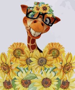 Sunflowers Giraffe paint by numbers