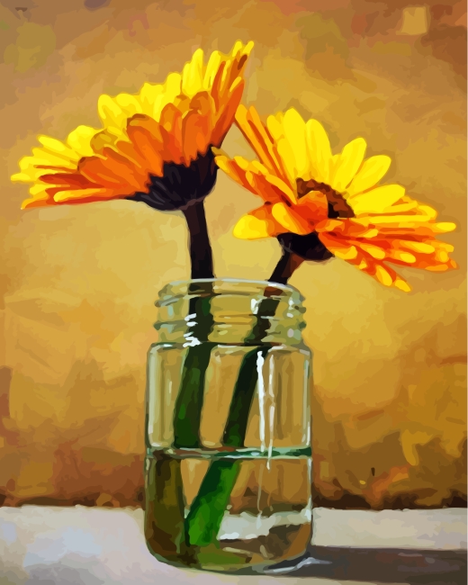 Sunflowers In Glass paint by numbers