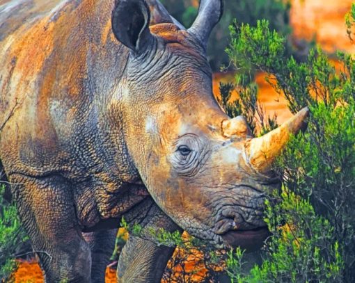 Wild Rhinoceros Paint By Numbers