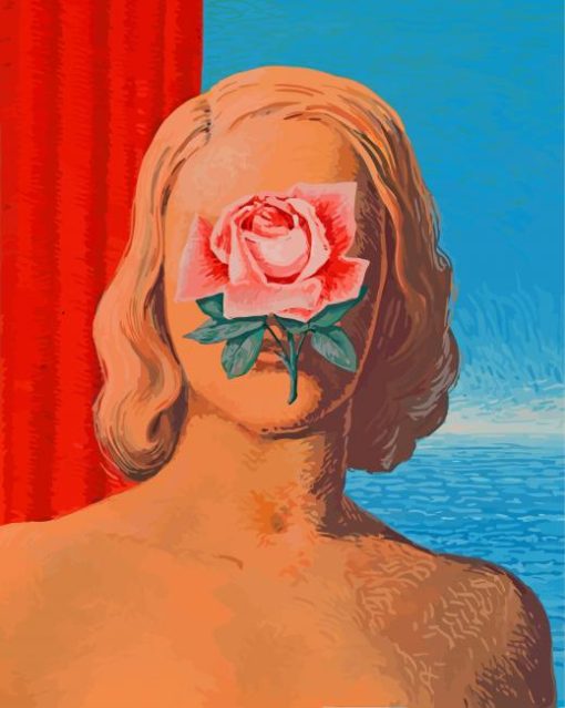 Woman Face Covered By A Rose painting by numbers