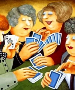 Women Playing Cards paint by numbers