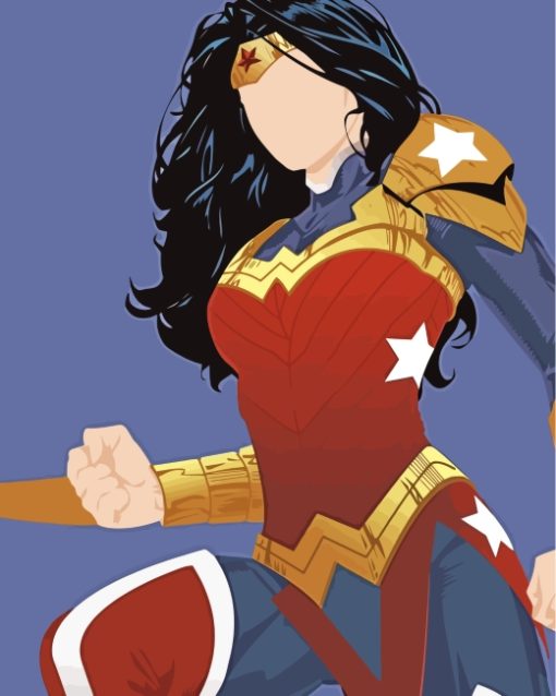 Wonder Woman Illustration paint by numbers