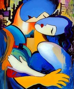 Abstract Couple Hugging paint by numbers