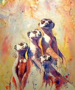 Abstract Meerkats paint by numbers