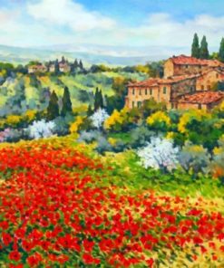 Abstract Tuscan Scene paint by numbers