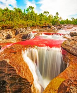 Aesthetic Waterfall In Colombia painting by numbers