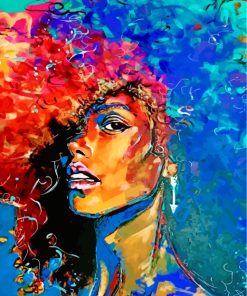 Afro Colorful Girl paint by numbers