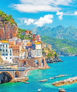 Amalfi Coast Landscape painting by numbers