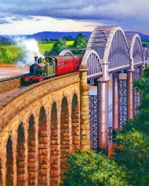 Arch Bridge Railway painting by numbers