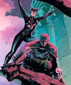 Batman And Catwoman Superheroes paint by numbers