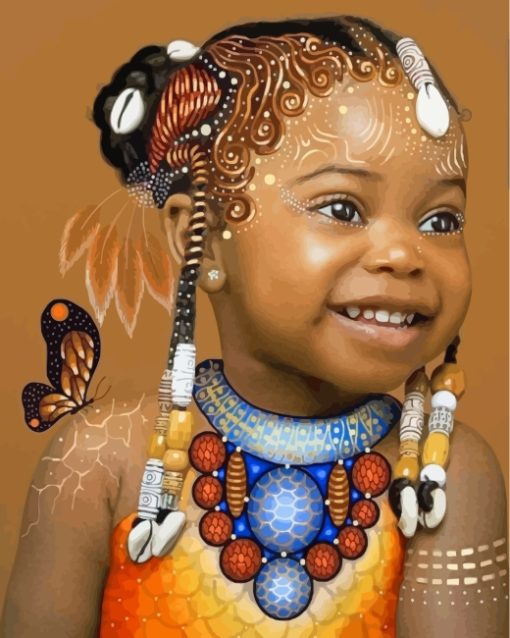 Black Little Girl Paint By Numbers