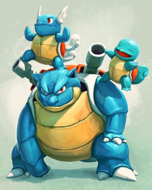 Blastoise Pokemon Squirtle Paint by numbers