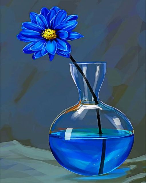 Blue Flower Still Life paint by numbers