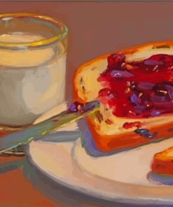 Bread And Milk Still Life Paint By Numbers