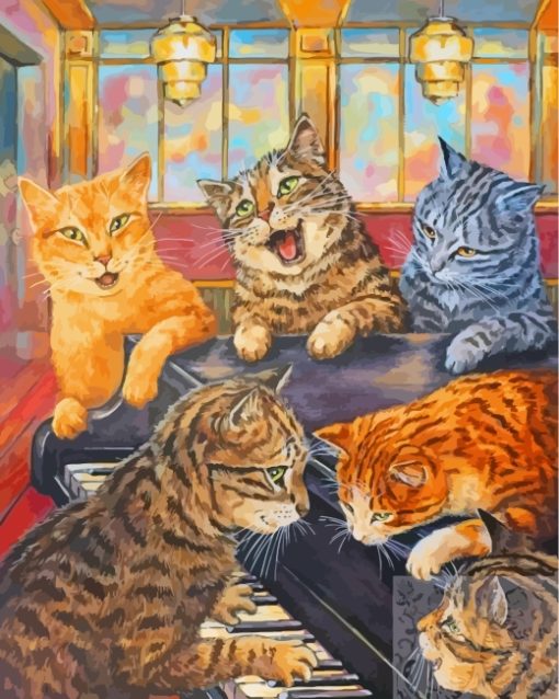 Cats Enjoying Their Time Paint By Numbers