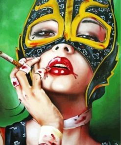 Cat Woman Smoking paint by numbers