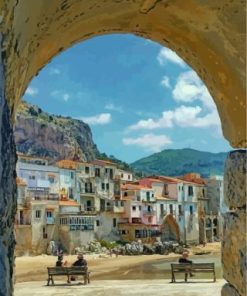 Cefalu Italy paint by numbers