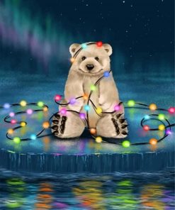 Christmas Polar Bear paint by numbers