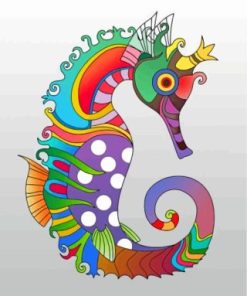 Colorful Seahorse paint by numbers