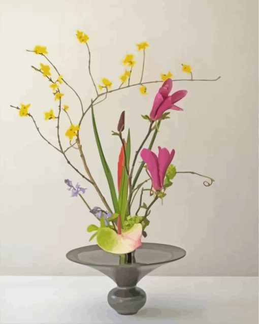 Cool Ikebana paint by numbers