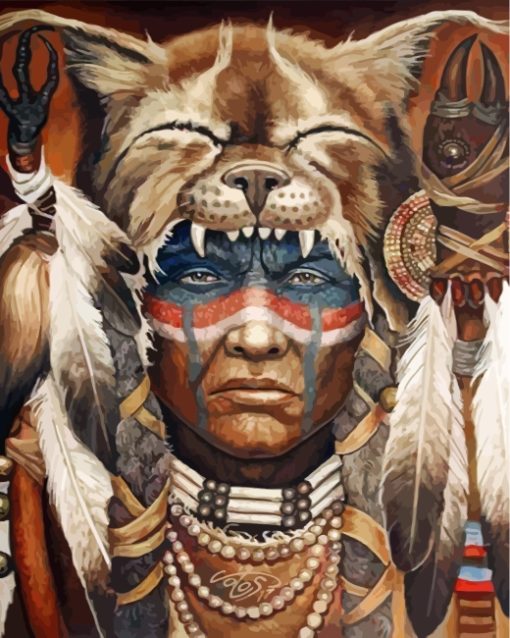 Cool Native American Man paint by numbers