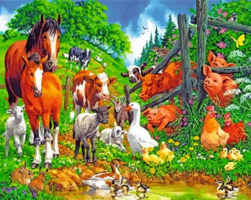 Farm Animals Paint By Numbers